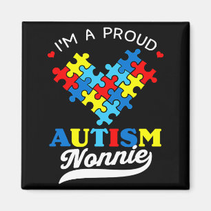 Im A Proud Nonnie Autism Awareness Heart Autistic Magnet