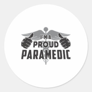 I'm A Proud Paramedic Ambulance EMS EMT Medic Aid Classic Round Sticker