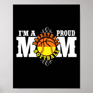 I'm A Proud Sketll Softll Mom - Combined Sports Poster