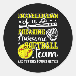 I'm A Proud Softll Coach Softll Coaching Classic Round Sticker