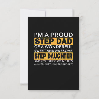 I'm A Proud Step Dad OF A Wonderful Step Daughter RSVP Card