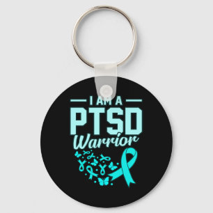 I'm A Ptsd Warrior Stress Awareness Ribbon Support Key Ring