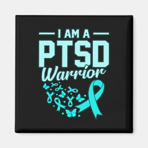 I'm A Ptsd Warrior Stress Awareness Ribbon Support Magnet