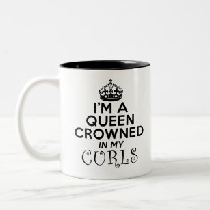 I'm A Queen Crowned In My Curls Two-Tone Coffee Mug