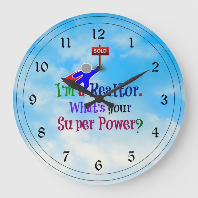 I'm a Realtor - Humour Large Clock (Front)