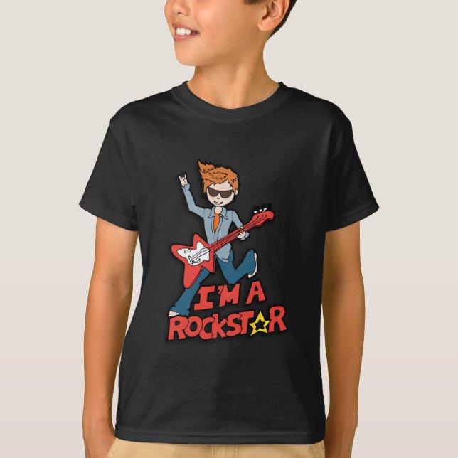 I'm a rockstar boys dark t-shirt (Front)