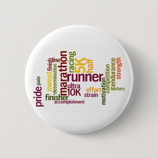 I'm a Runner Words 6 Cm Round Badge (Front)