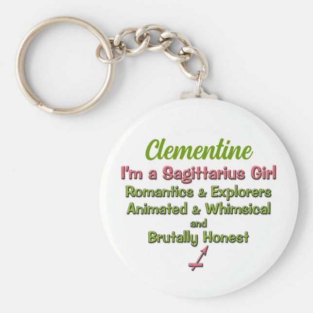 I'm a Sagittarius Girl Personalised Keychain (Front)