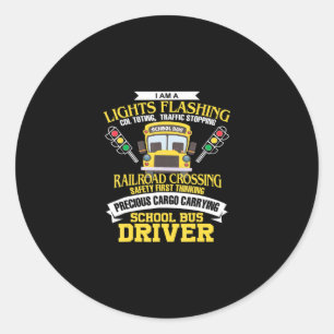 im a school bus driver back to school gift classic round sticker