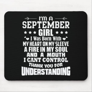 Im A September Girl Born Birthday Quote Funny Mouse Pad