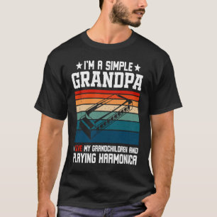 I'm A Simple Grandpa Playing Harmonica T-Shirt