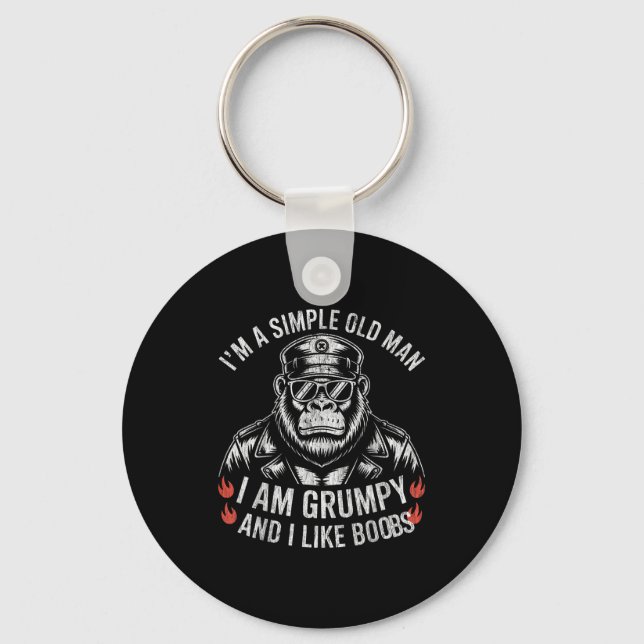 I'm a simple old man i am grumpy and i like bobs  key ring (Front)