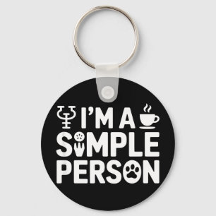 Im a simple person funny saying psychology coffee  key ring