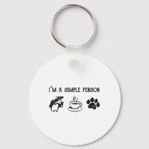 Im A Simple Person Gift For Lover Coffee Dogs Rock Key Ring