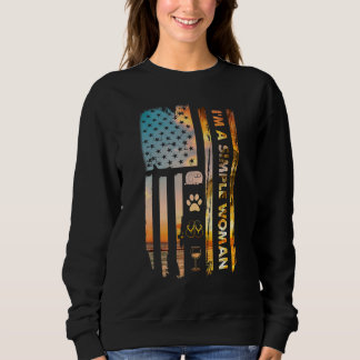 I'm A Simple Woman Camping Wine Flip Flops Dog Cam Sweatshirt