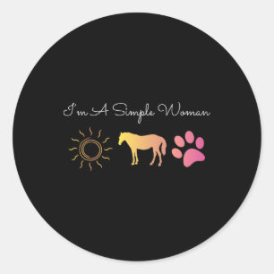 Im A Simple Woman Sunshine Horse Horseback Riding Classic Round Sticker
