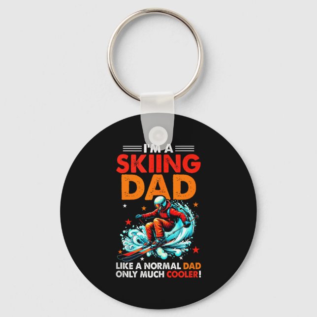 Im A Skiing Dad Definition Much Cooler Funny Fathe Key Ring (Front)