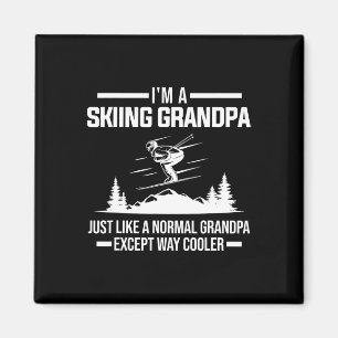 I'm A Skiing Grandpa Normal Grandpa Ski Equipment Magnet