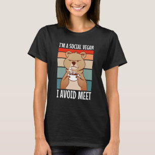 I'm a social vegan i avoid meet Funny depressed an T-Shirt