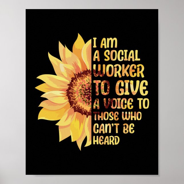 I'm A Social Worker School Sunflower Mental Health Poster (Front)