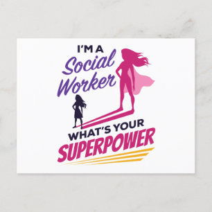 I'm a Social Worker What's Your Superpower Postcard
