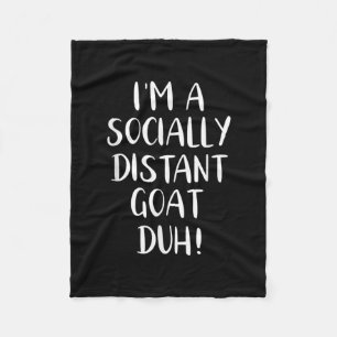 I'm a Socially Distant Goat Funny Halloween Fleece Blanket