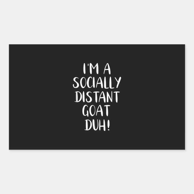I'm a Socially Distant Goat Funny Halloween Rectangular Sticker (Front)
