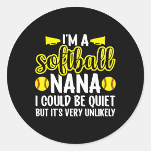I'm A Softll Nana Grandma Nana Of A Softll Player  Classic Round Sticker