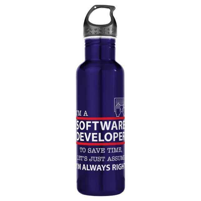 I'm a Software Developer 710 Ml Water Bottle (Front)
