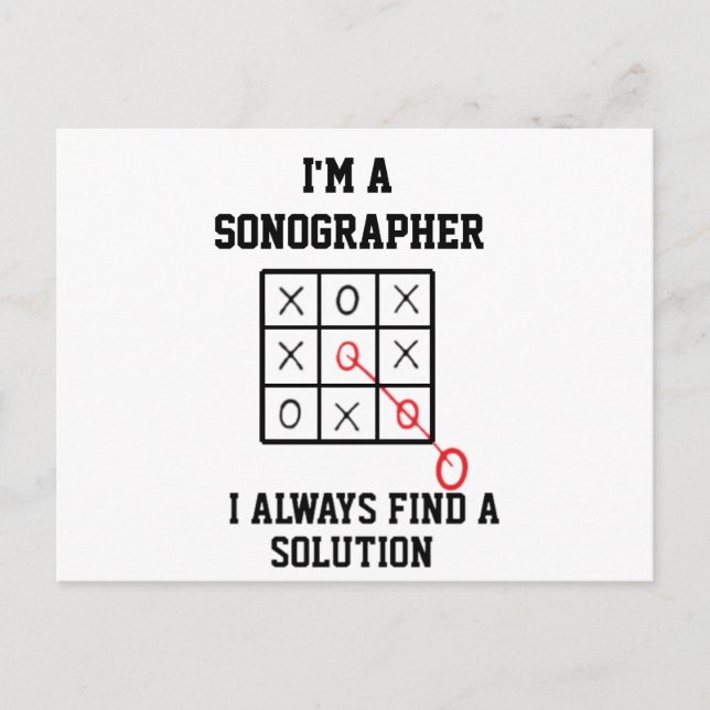 Im A Sonographer I Always Find A Solution Postcard (Front)