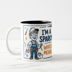 I'm a Sparky Electricians Gift Two-Tone Coffee Mug