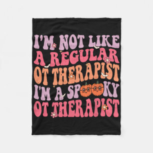 I'm A Spooky Occupational Therapist Retro Hallowee Fleece Blanket