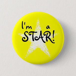 I'm a STAR!   Yellow 6 Cm Round Badge