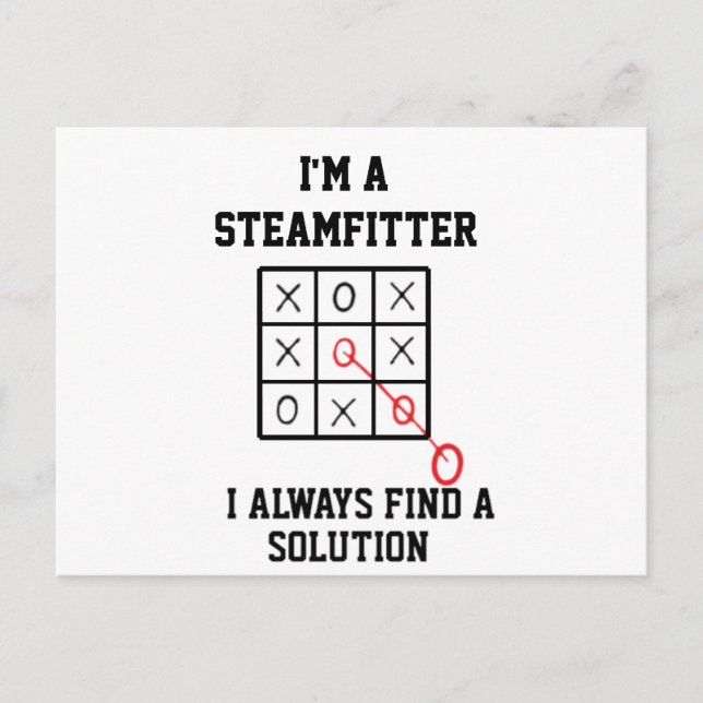 Im A Steamfitter I Always Find A Solution Postcard (Front)