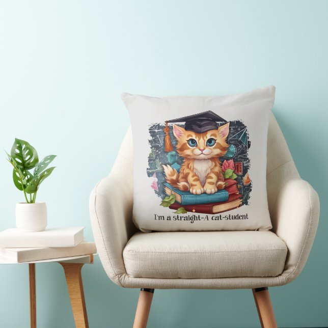 I'm A Straight A Cat Student Cushion (Chair)