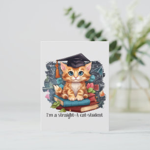 I'm A Straight A Cat Student Postcard