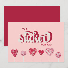 I'm a Sucker For You Lollipop Valentine Holiday Card