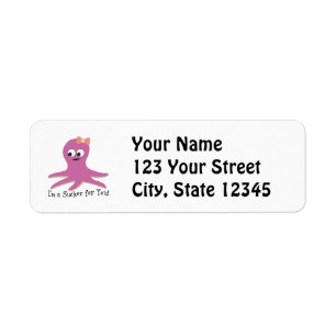 I'm a sucker for you! Pink Octopus Return Address Label