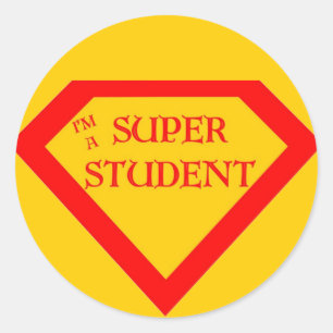 I'm A Super Student Classic Round Sticker