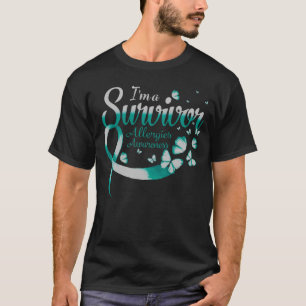 I'm A Survivor Allergies Awareness Butterfly Ribbo T-Shirt