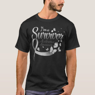I'm A Survivor Asthma Awareness Butterfly Ribbon  T-Shirt
