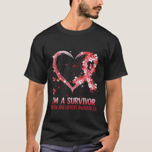 I'm A Survivor Brain Aneurysm Awareness Burgundy H T-Shirt
