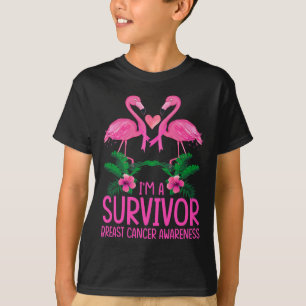 I'm A Survivor Breast Cancer Awareness Flamingo  T-Shirt