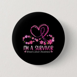 I'm A Survivor Breast Cancer Awareness Pink 6 Cm Round Badge