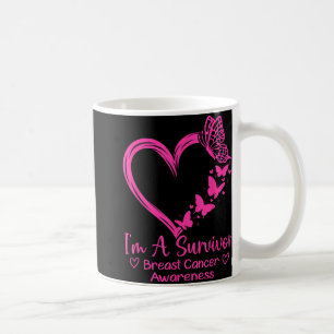 Im A Survivor Breast Cancer Awareness Pink Heart W Coffee Mug