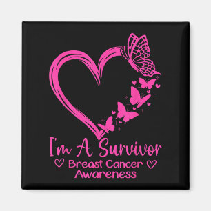 Im A Survivor Breast Cancer Awareness Pink Heart W Magnet