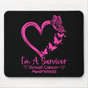 Im A Survivor Breast Cancer Awareness Pink Heart W Mouse Pad