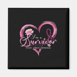 I'm A Survivor Breast Cancer Awareness Pink Ribbon Magnet