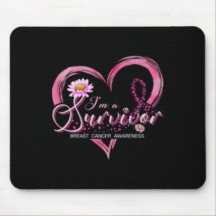 I'm A Survivor Breast Cancer Awareness Pink Ribbon Mouse Pad