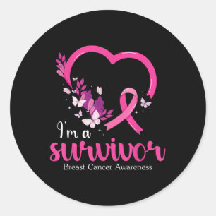 Im A Survivor Breast Cancer Awareness Women  Classic Round Sticker